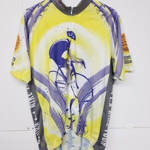 Vibrant Cycling Jersey for Men - Yellow and Purple